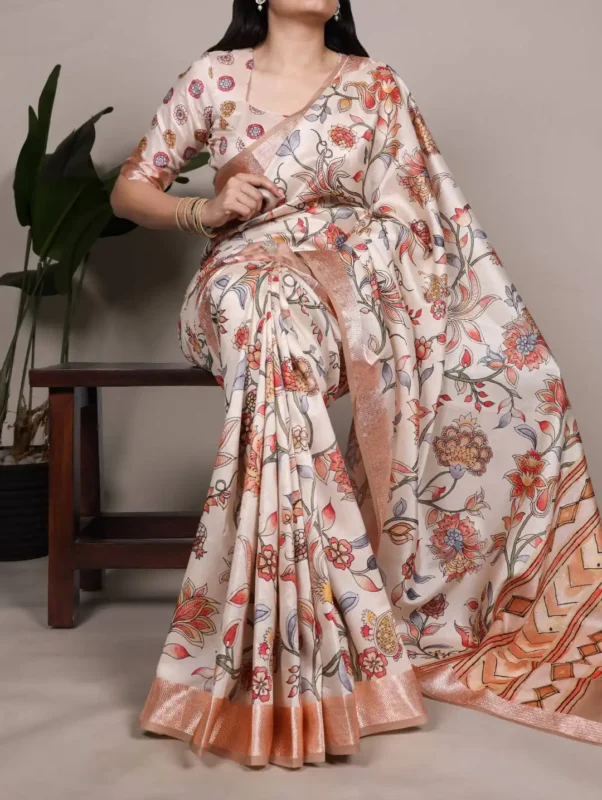 Launching WMN 7057 Tasar Silk Floral Printed Saree Collection Wholesale 2026
