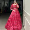 WMN 1136 Tasar Silk Floral Printed Wedding Lehenga Choli
