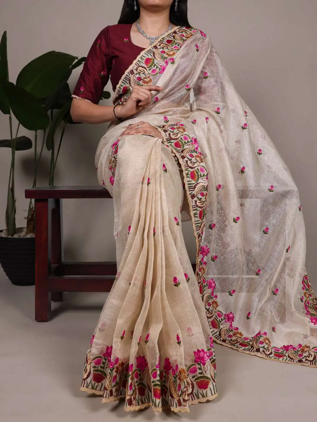 Stylish WMN 7400 Zari Kota Tissue Party Wear Sari 06 Pcs Set Wholesale 2026