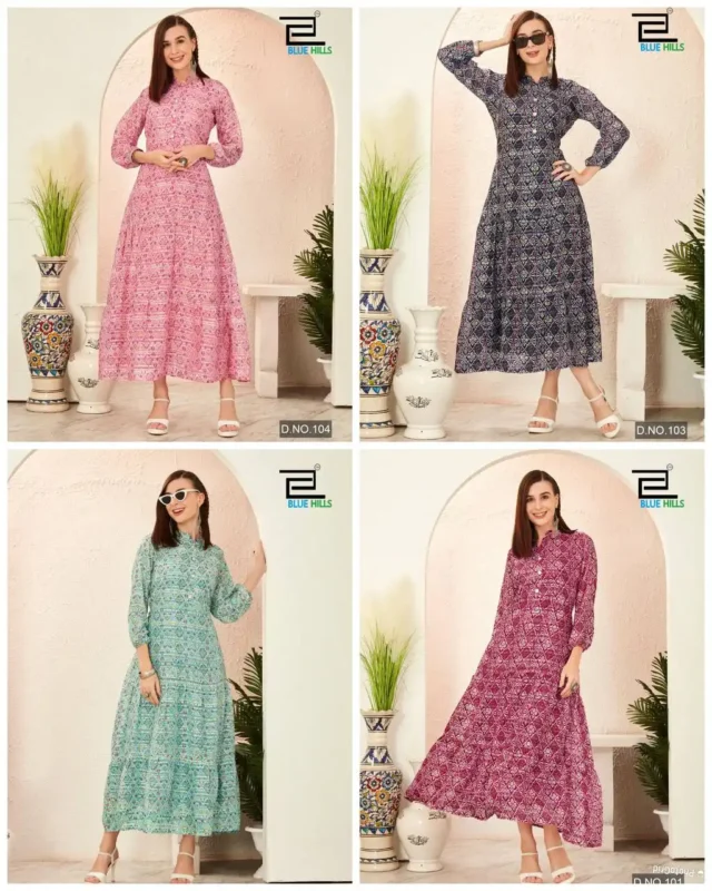 Latest SS2016 Heavy Georgette Printed Long Kurti Below 800 Wholesale 2026