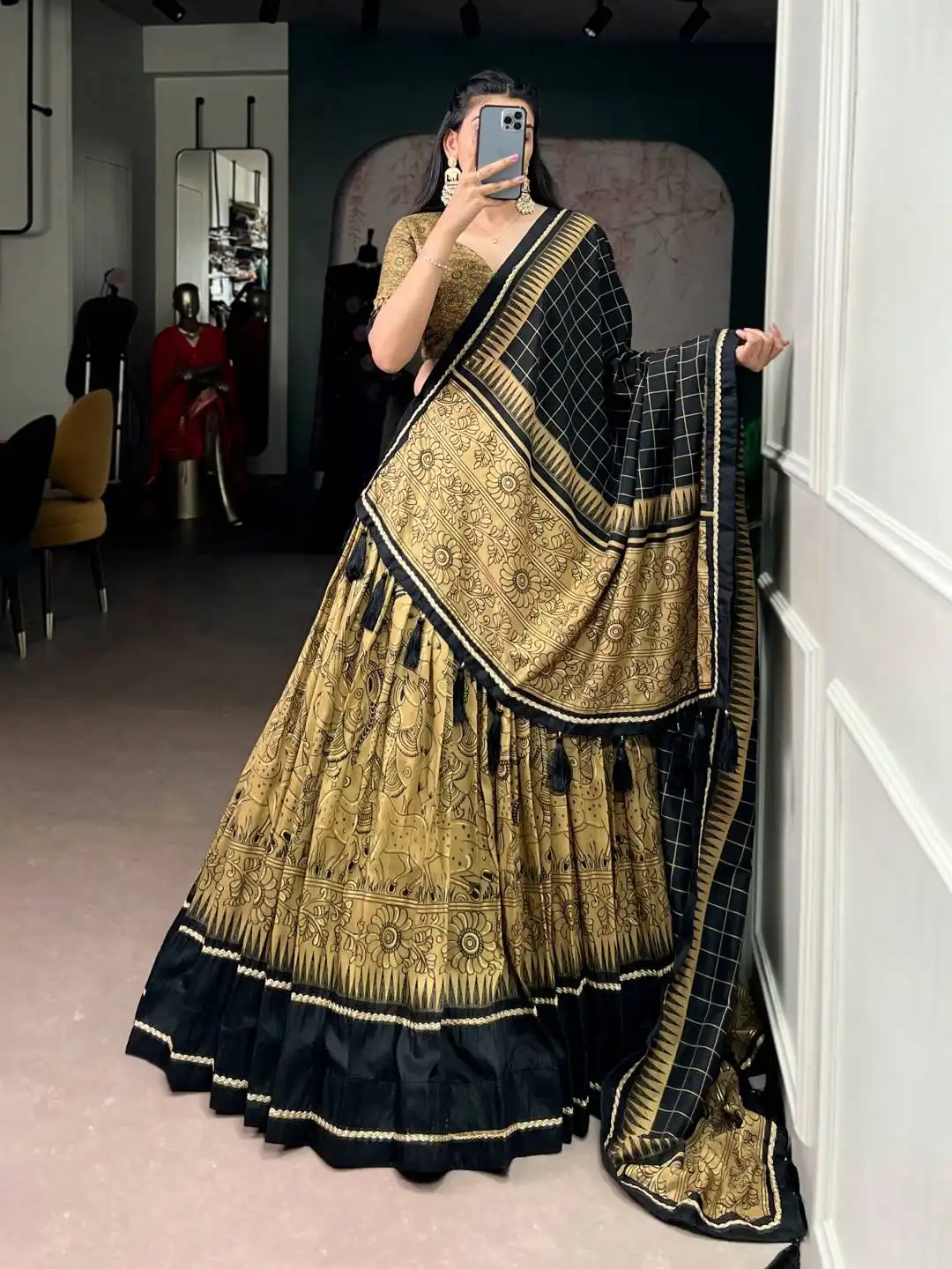 Beautiful WMN 1206 Kalamkari Print Lehenga Choli in Tasar Silk Wholesale 2026