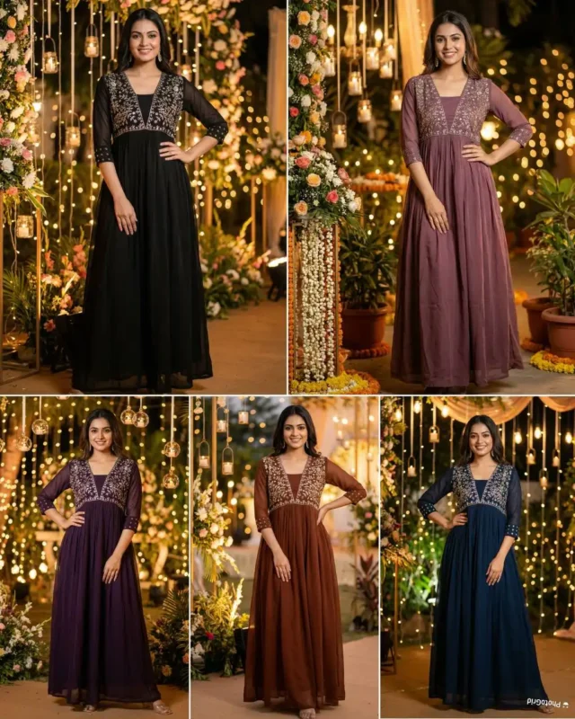 Buy SS2016 Vol 19 Georgette Hand Work Long Gown Collection Wholesale 2026