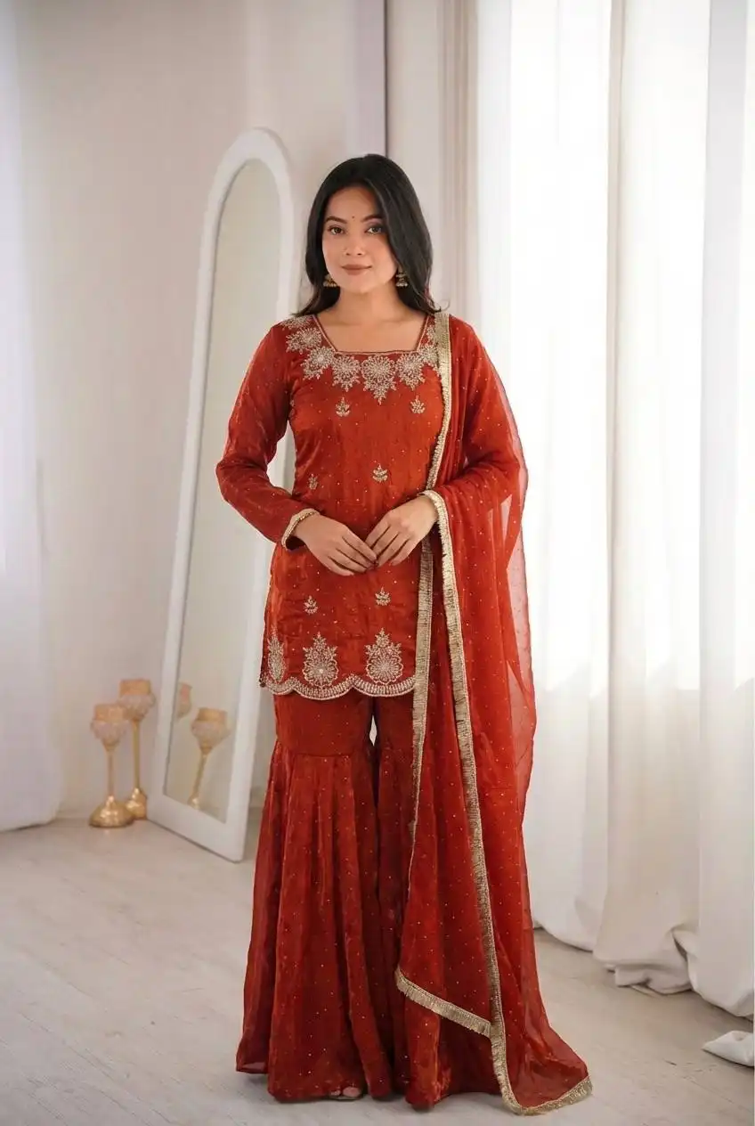 Sabina 3166 Sharara Suit With Zarkan Diamond Work
