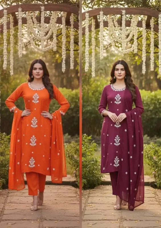 Launching Laxmy Vol 82 Rayon Slub Embroidery Kurti Pant With Dupatta Wholesale 2026