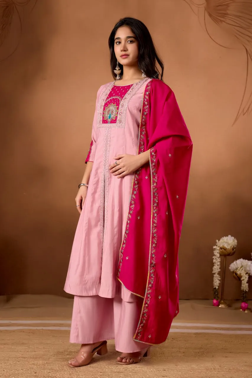 Lila Vol 150 Roman Silk Anarkali Kurti Wholesale