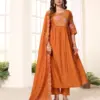 Lila Vol 136 Roman Silk Embroidery Work Readymade Dress Wholesale