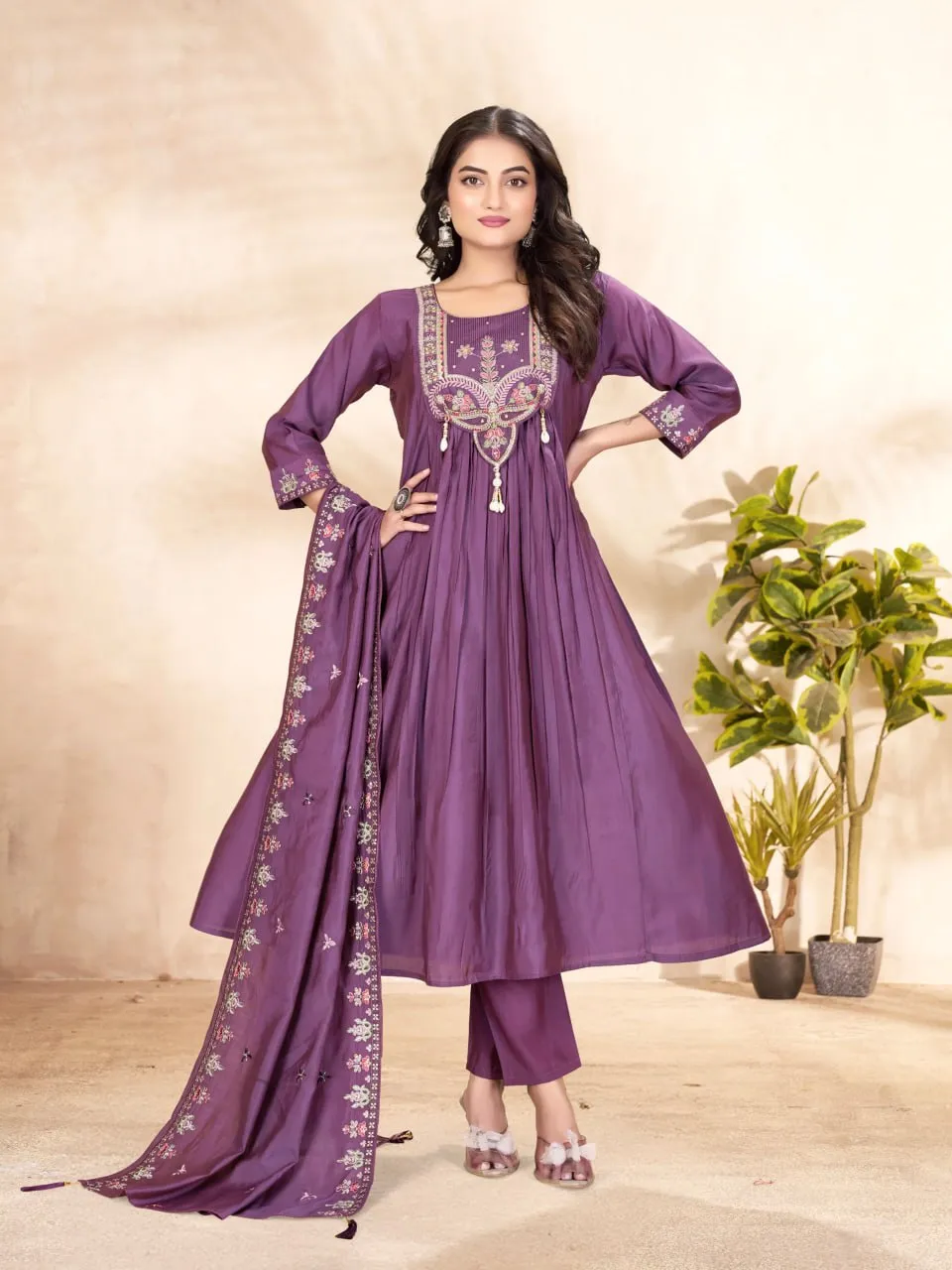 Lila Vol 139 Roman Silk Anarkali Readymade Dress Wholesale
