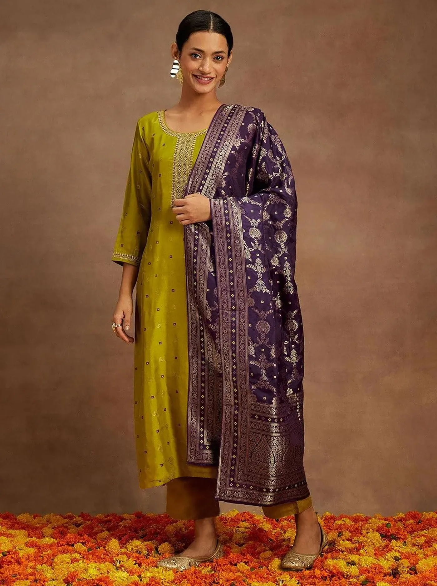 FFD Art Silk Weaving Festival Readymade Dress Wholesale