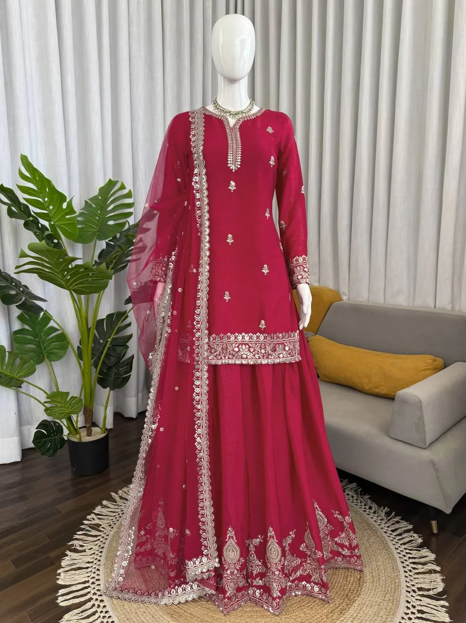 Stylish Deepika 6004 Chinon Silk Sharara Suit Wholesale 2026