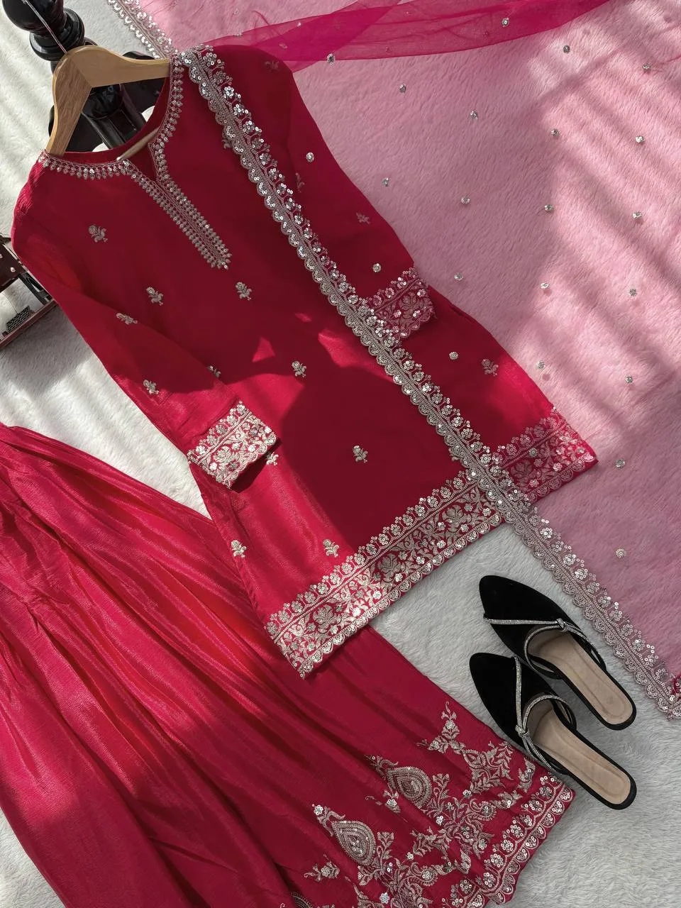 Stylish Deepika 6004 Chinon Silk Sharara Suit Wholesale 2026