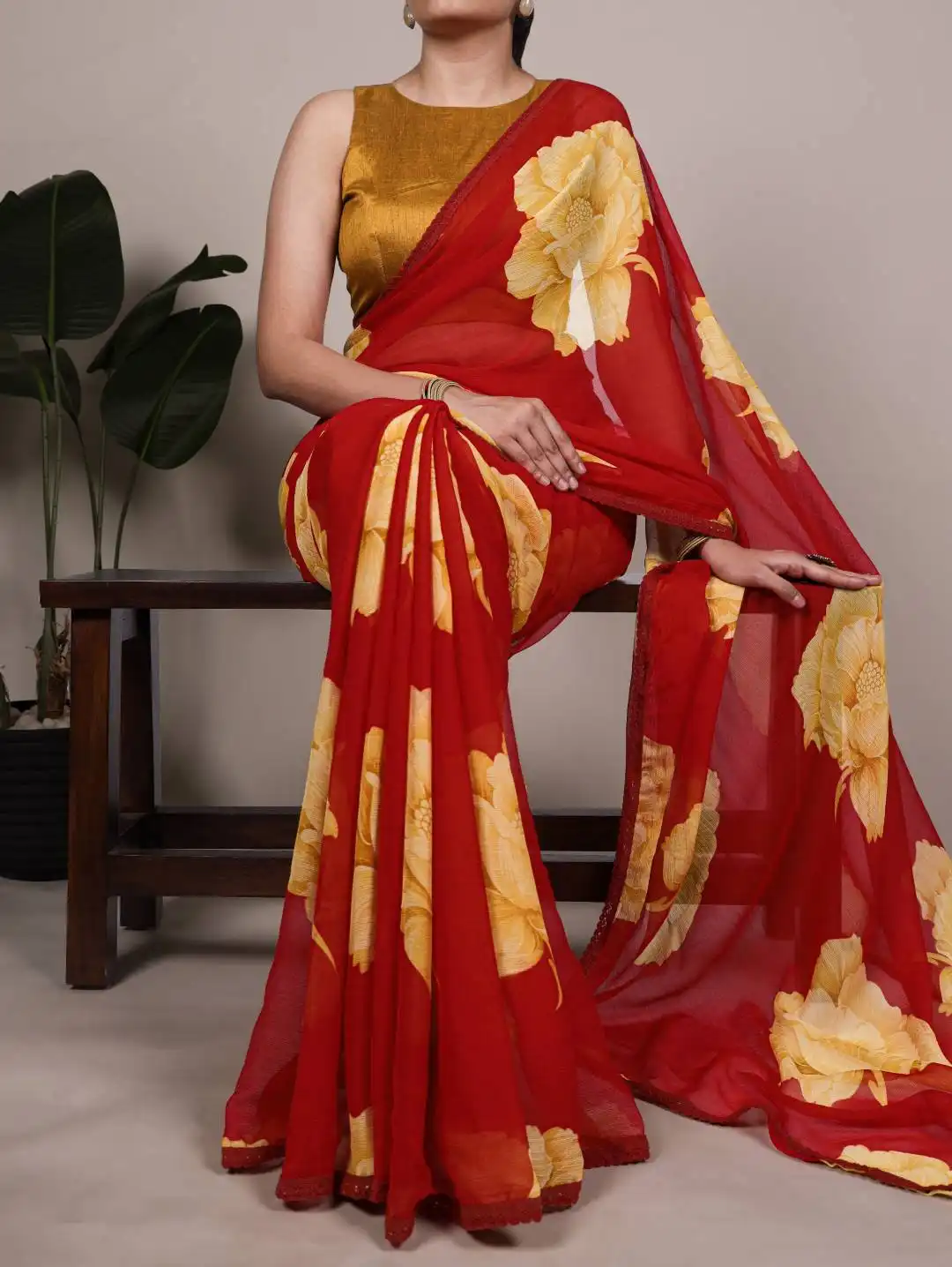 Latest WMN 7033 Chiffon Floral Printed Saree Collection Wholesale 2026