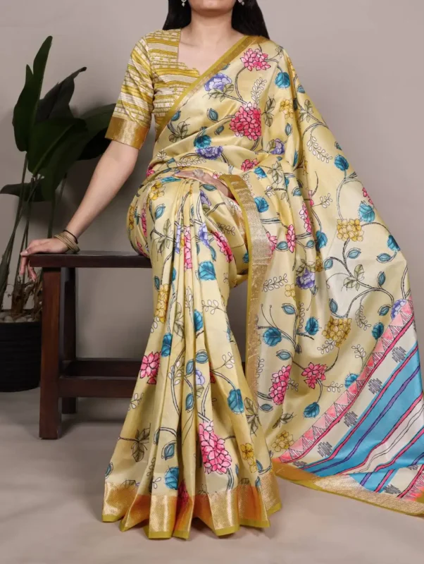 Launching WMN 7057 Tasar Silk Floral Printed Saree Collection Wholesale 2026