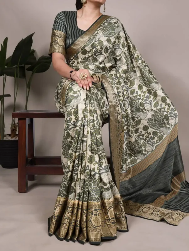 Stylish WMN 7050 Tasar Silk Printed Saree Below 1000 Wholesale 2026