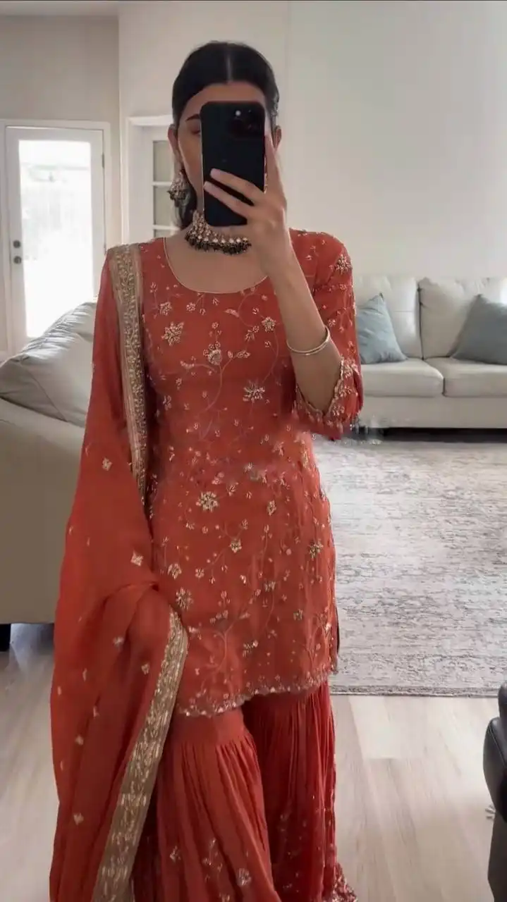 Sabina 5303 Faux Georgette Gharara Suit Diwali Collection 