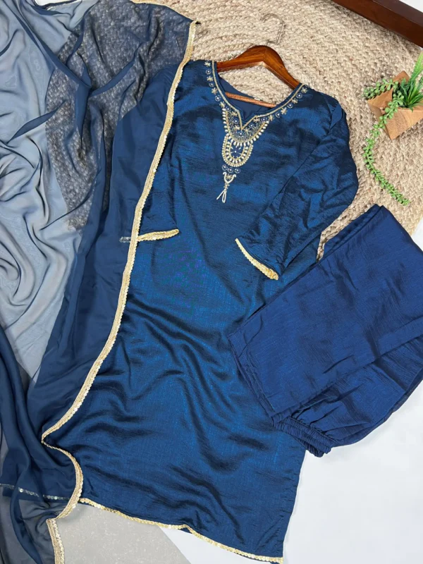 Stylish WMN 3043 Vichitra Silk Readymade Dress Collection Wholesale 2026
