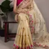 WMN 7400 Zari Kota Tissue Party Wear Sari 06 Pcs Set