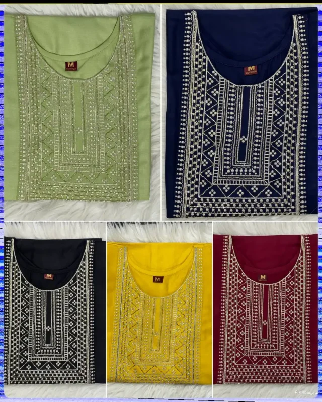 Stylish SS2016 Heavy Rayon Kurti Plazzo Embroidery Collection Wholesale 2026