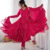 Sabina 5305A Ruby Color Mal Chanderi Readymade Dress