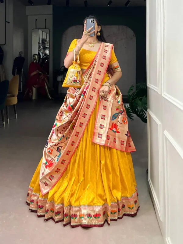 Buy WMN 2031 Silk Paithani Lehenga Choli with Zari Weaving And Lace Border Wholesale Surat Wholesale 2026