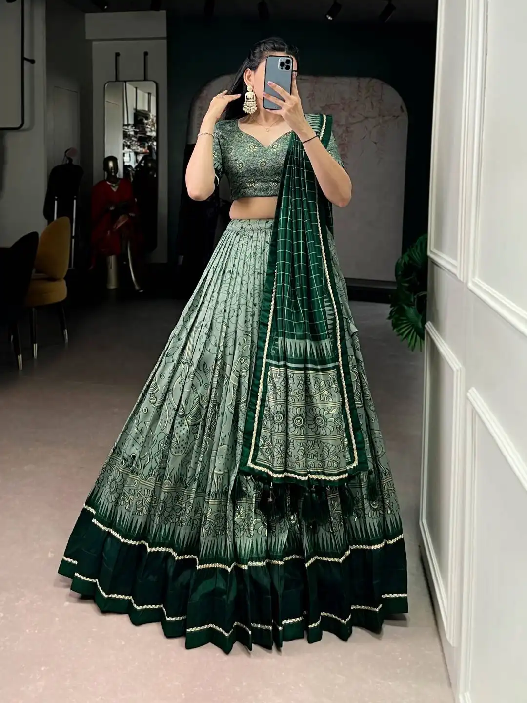 Beautiful WMN 1206 Kalamkari Print Lehenga Choli in Tasar Silk Wholesale 2026