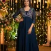 SS2016 Vol 19 Georgette Hand Work Long Gown Collection