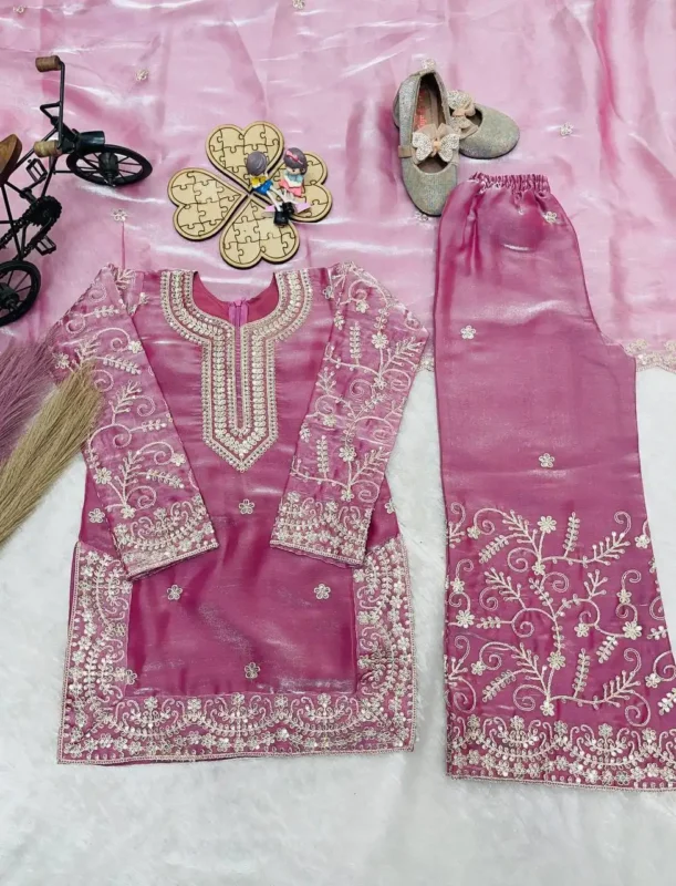 Buy Baby 244 Designer Kids Sharara Suit For Wedding Function Wholesale 2026