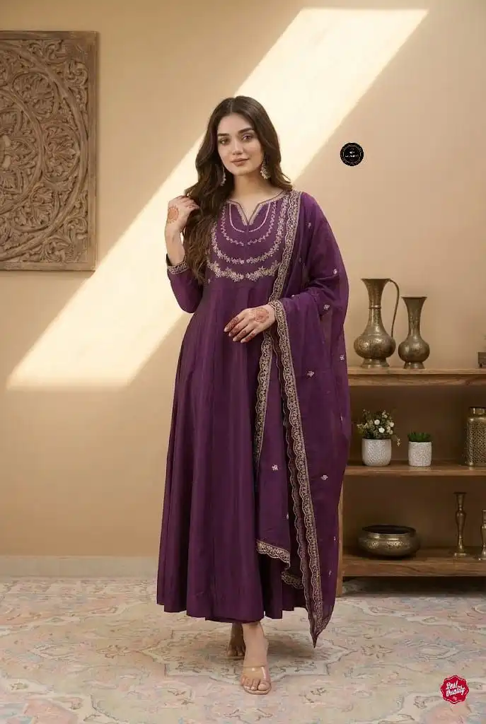 Laxmy Vol 71 Embroidery Anarkali Kurti Pant With Dupatta Collection
