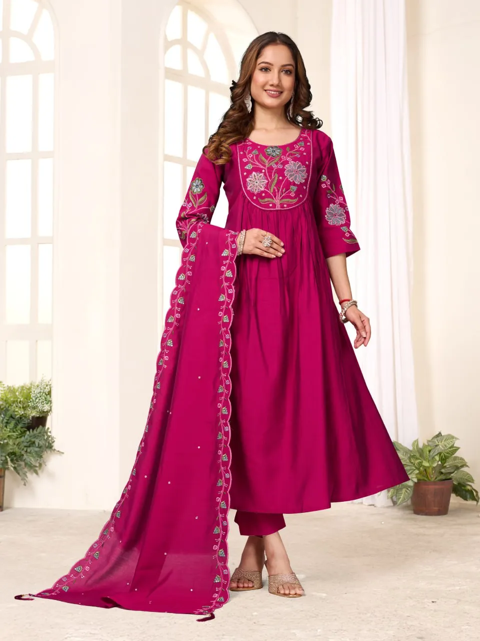 Buy Lila Vol 136 Roman Silk Embroidery Work Readymade Dress Wholesale 2026