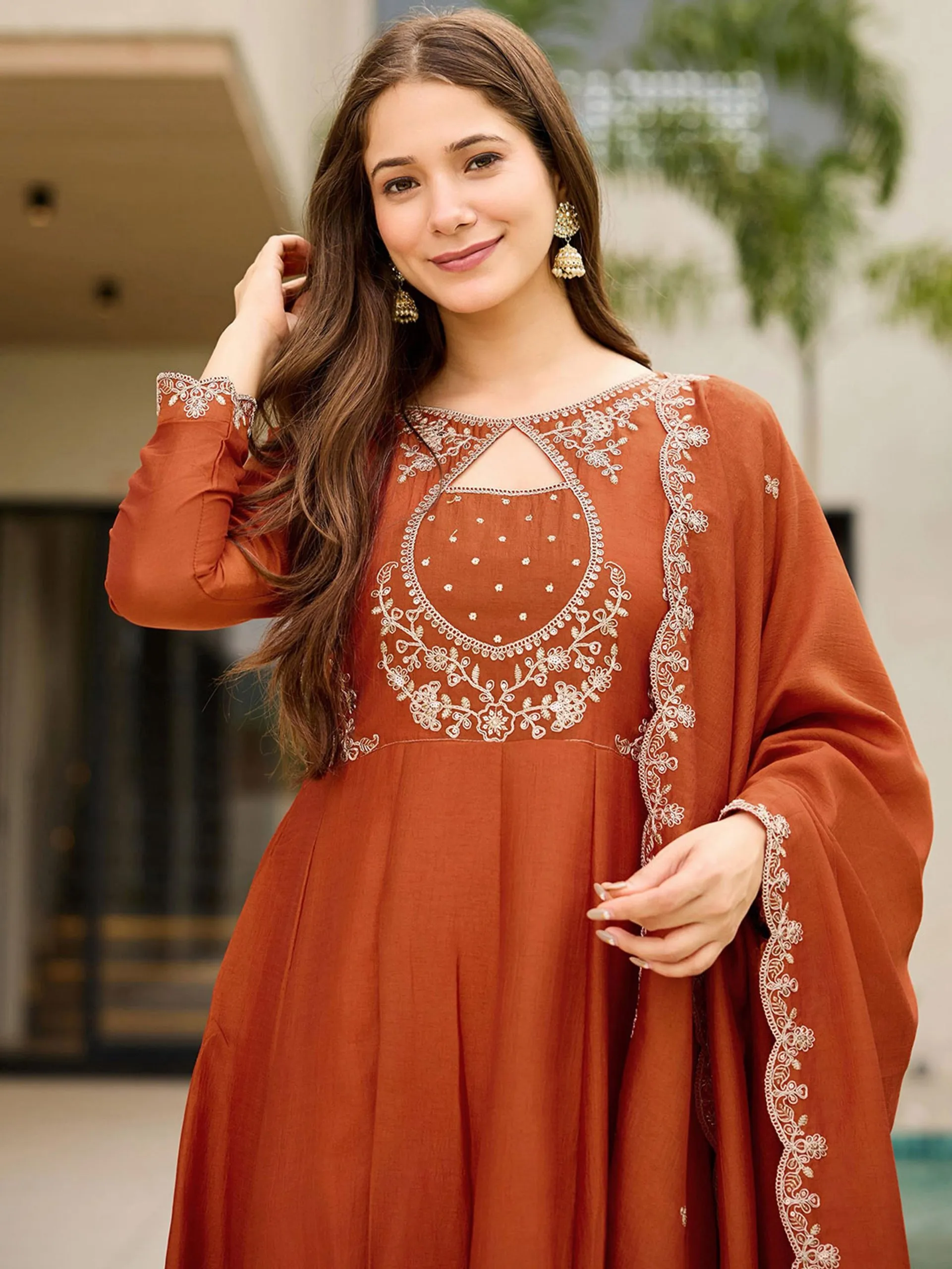 Stylish FFD 1001 Vichitra Embroidered Work Readymade Dress Wholesale 2026