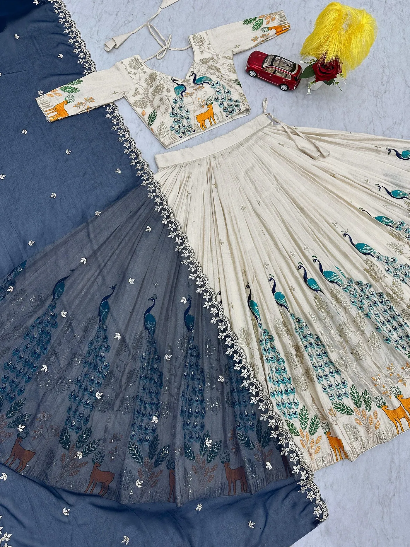Beautiful FFD Chinon White Color Lehenga Choli Wholesale 2026