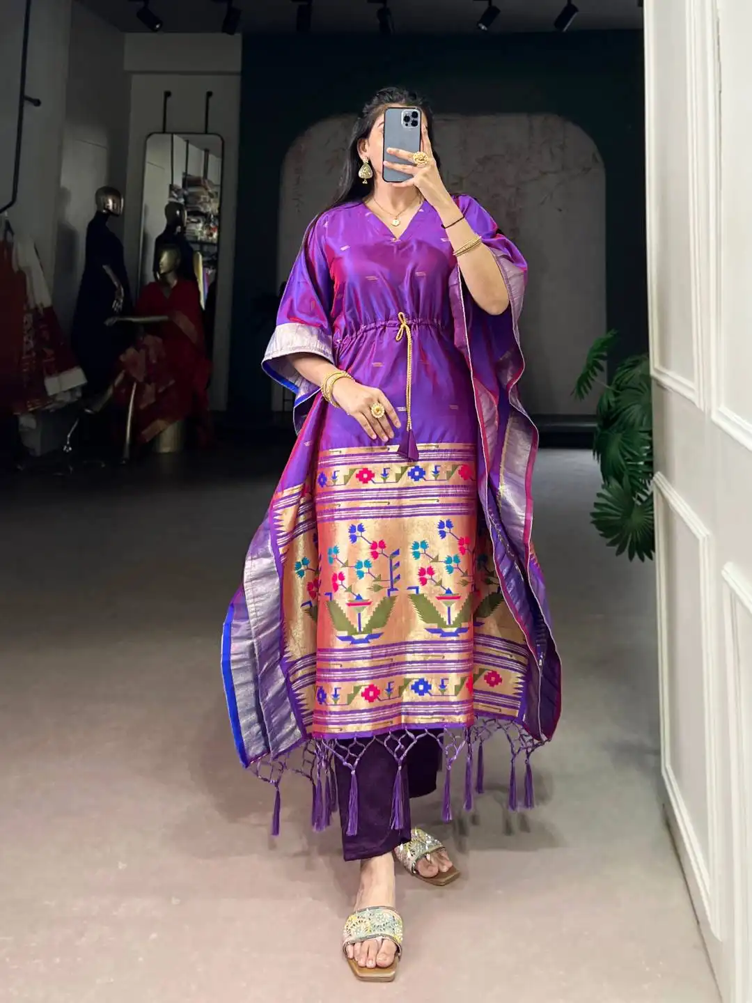 WMN 3801 Jacquard Party Wear Western Kaftan Collection