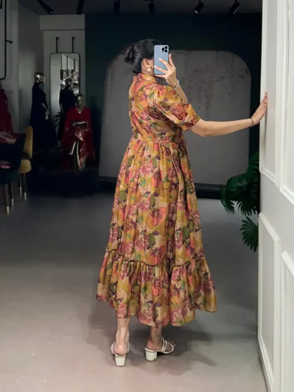 Launching WMN 4505 Organza Floral Printed Frock Kurti Below 1000 Wholesale 2026