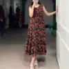 WMN 4506 Maslin Silk Floral Print Frock Kurti Collections