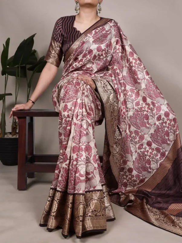 Stylish WMN 7050 Tasar Silk Printed Saree Below 1000 Wholesale 2026