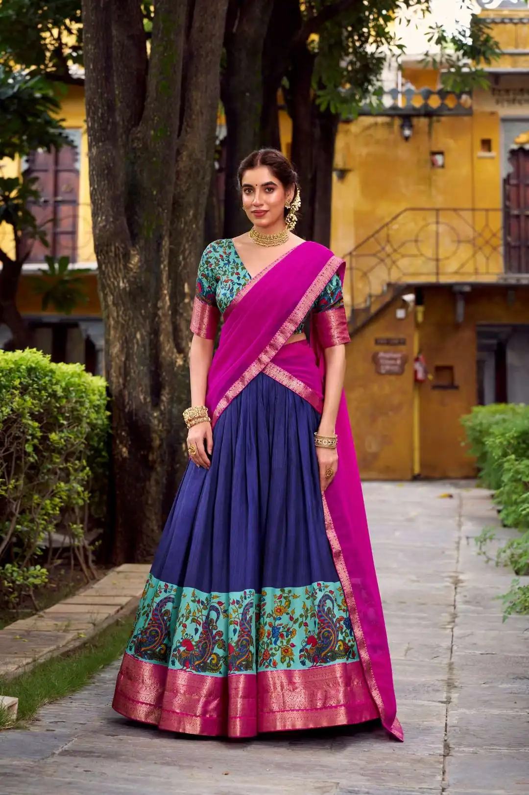 WMN 1244 Krishika Aastha Silk Chaniya Choli 04 Pcs Set