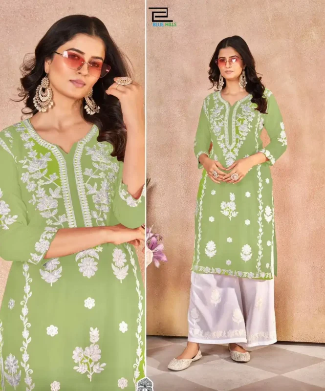 Beautiful SS2016 Heavy Rayon Embroidery Kurti Plazzo Collection Wholesale 2026