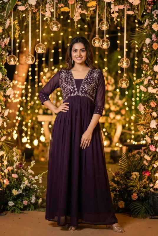 Buy SS2016 Vol 19 Georgette Hand Work Long Gown Collection Wholesale 2026