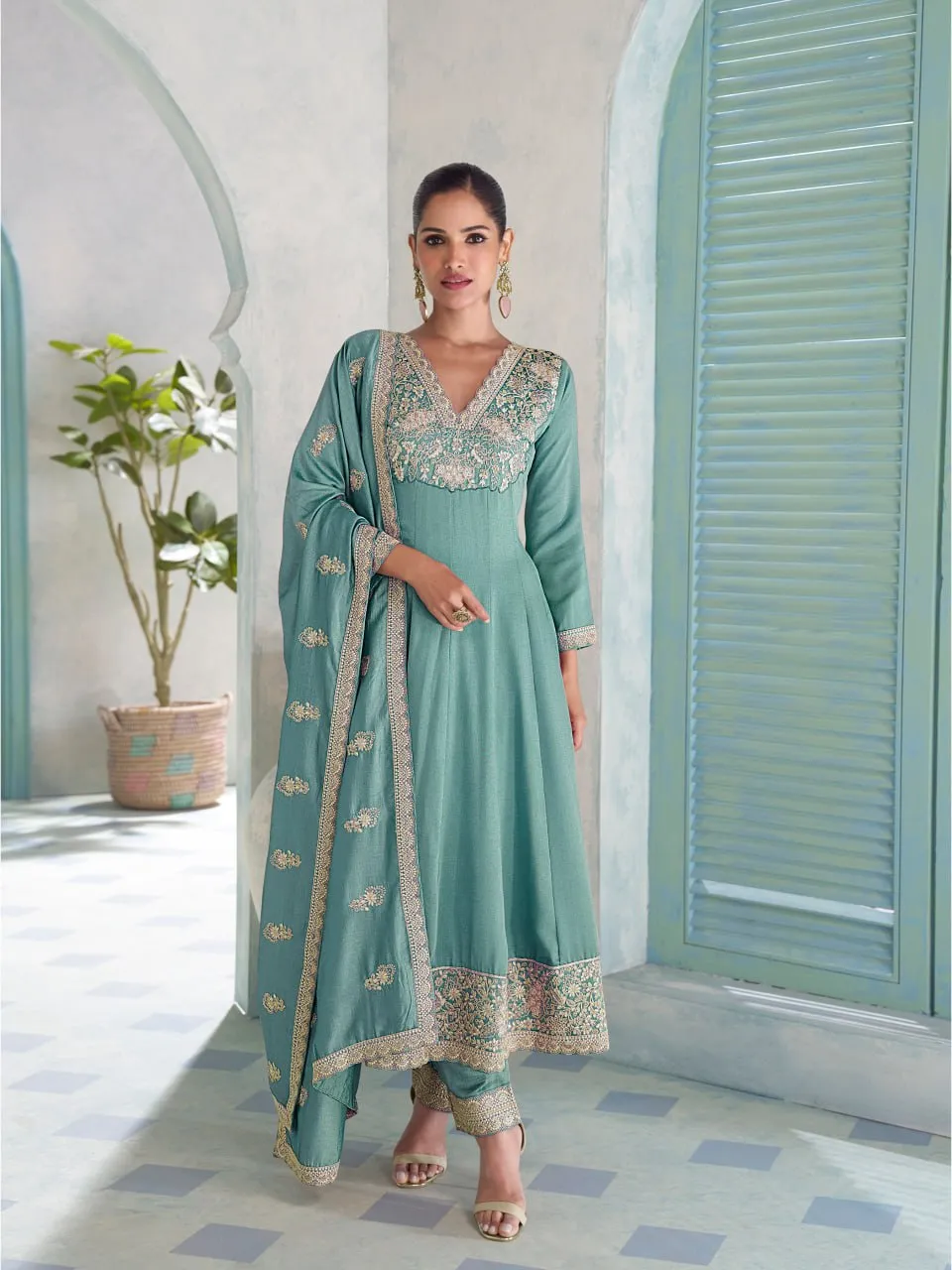Latest Zarin 10446 Premium Silk Embroidery Readymade Dress Wholesale 2026