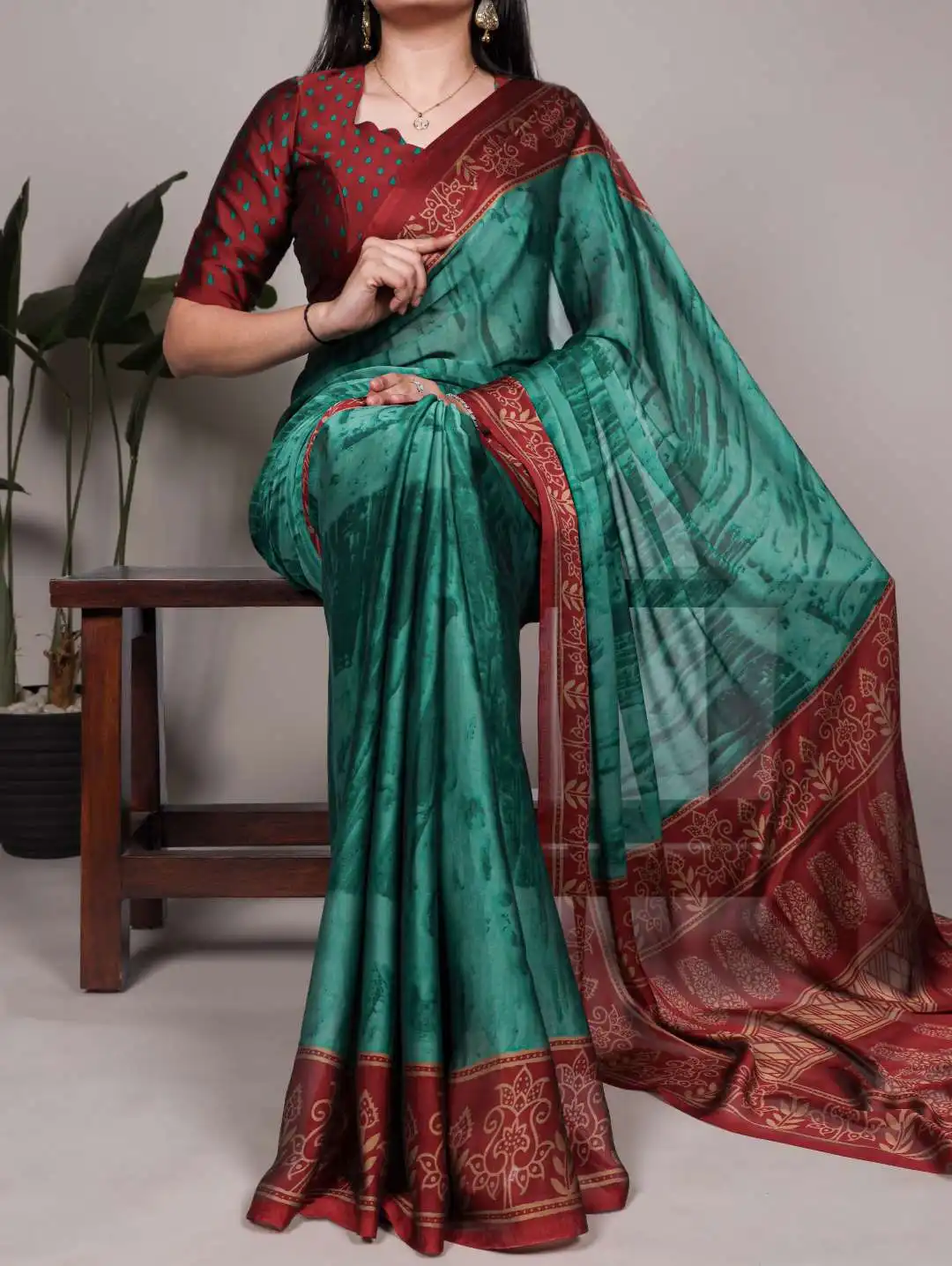 Stylish WMN 7103 Rangoli Silk Printed Saree 04 Pcs Set Wholesale 2026