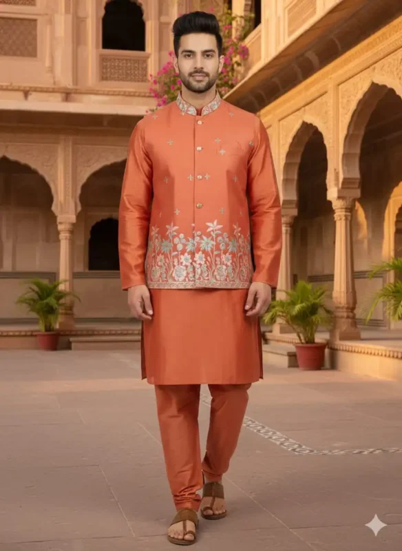 Buy Shyam Vol 74 Men Kurta Pajama With Koti For Wedding Wholesale 2026