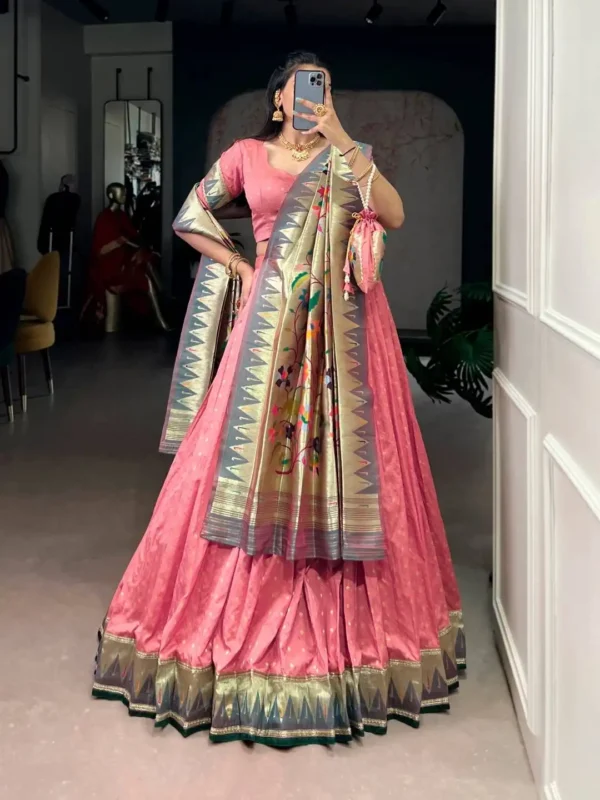 Buy WMN 2031 Silk Paithani Lehenga Choli with Zari Weaving And Lace Border Wholesale Surat Wholesale 2026