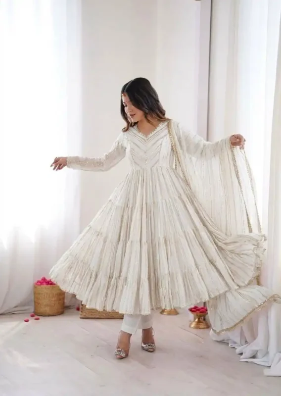 Latest Sabina 5305B Mal Chanderi Women Ruffle Readymade Dress Wholesale 2026