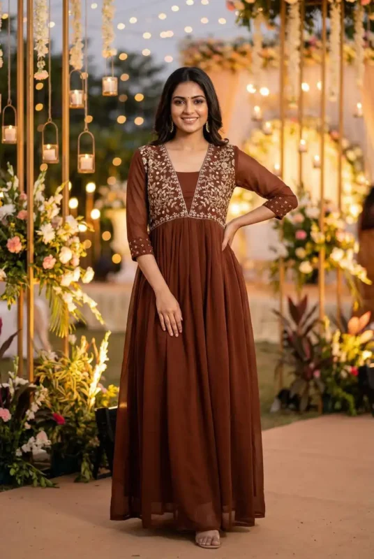 Buy SS2016 Vol 19 Georgette Hand Work Long Gown Collection Wholesale 2026