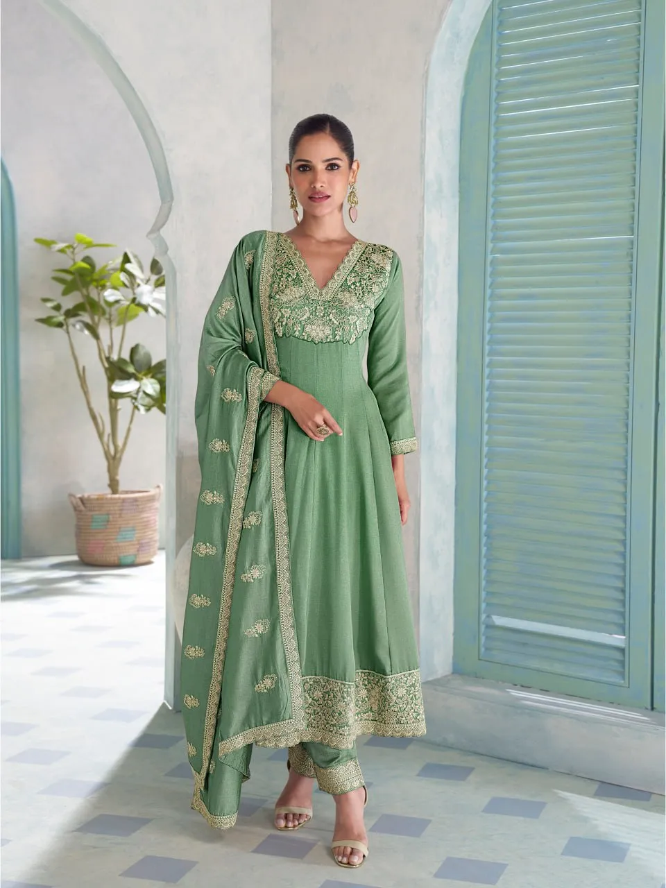 Latest Zarin 10446 Premium Silk Embroidery Readymade Dress Wholesale 2026