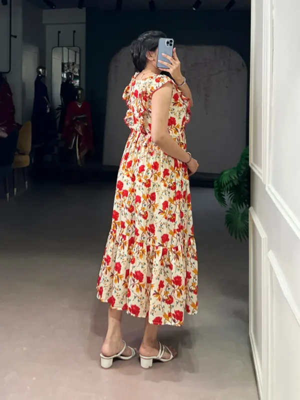 Launching WMN 4506 Maslin Silk Floral Print Frock Kurti Collections Wholesale 2026