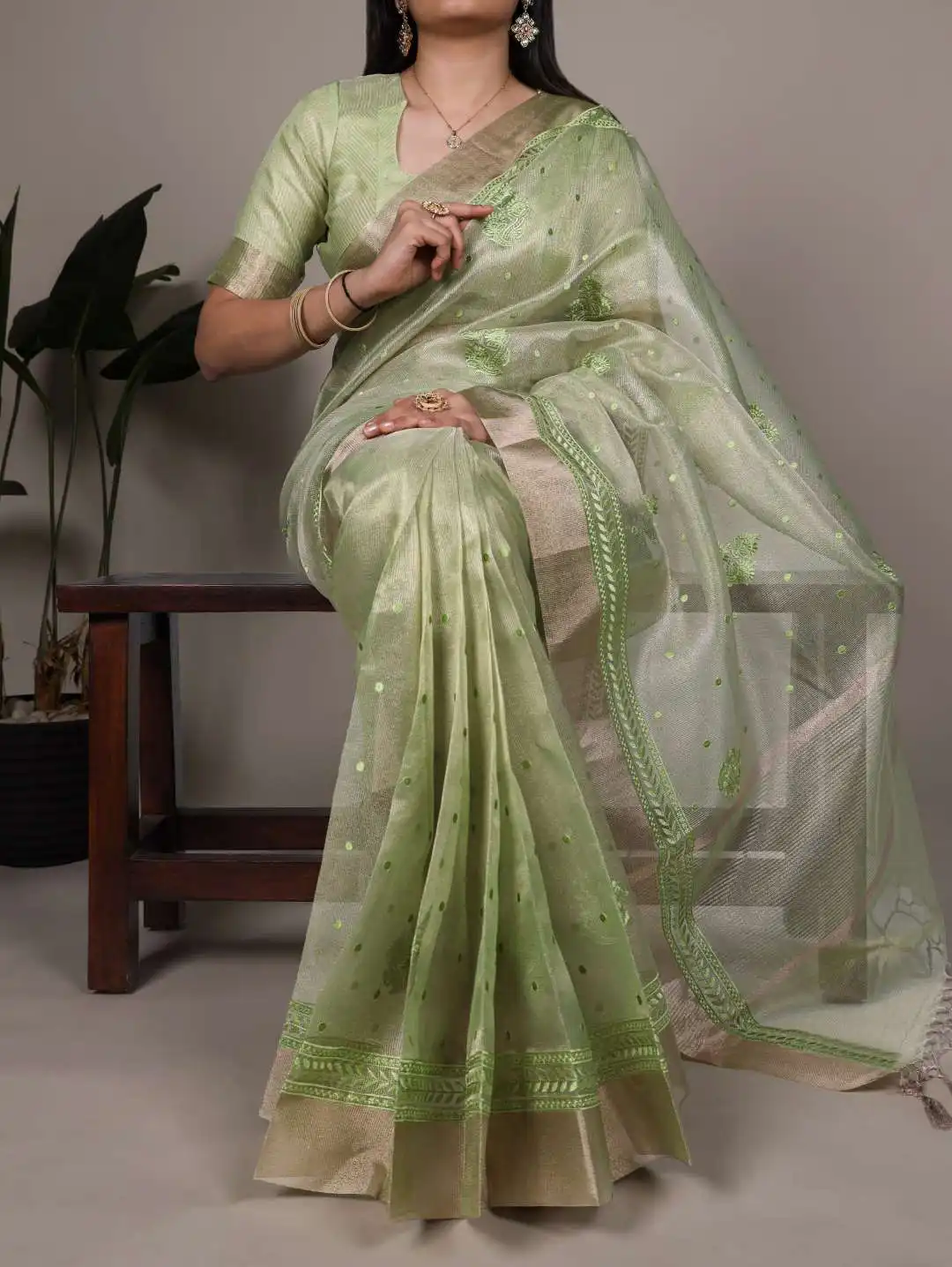 Launching WMN 7402 Poly Shimmer Embroidery Saree 05 Pcs Set Wholesale 2026