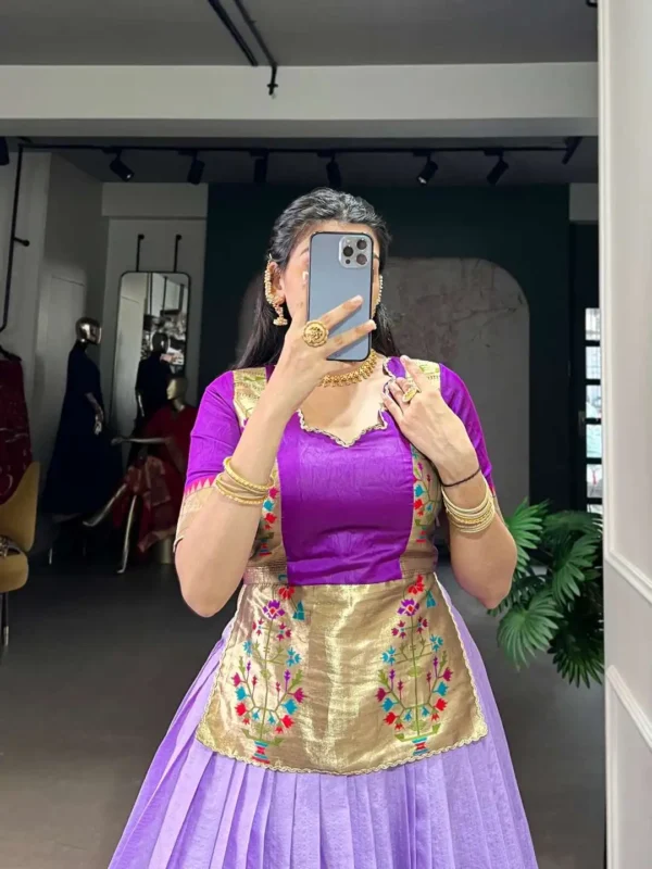 Beautiful WMN 1132 Cotton Silk Festive Wear Skirt Top 03 Pcs Set Wholesale 2026