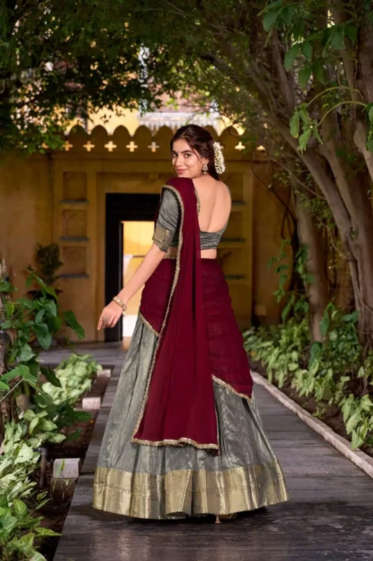 Buy WMN 2026 Dupion Silk Chaniya Choli With Zari Weaving Wholesale 2026