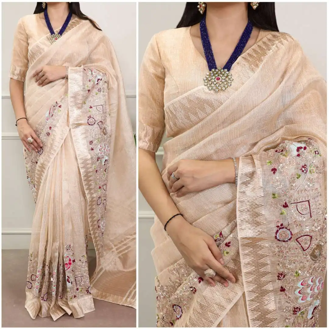 Buy WMN 7401 Zari Kota Tissue Designer Saree 06 Pcs Set Wholesale 2026