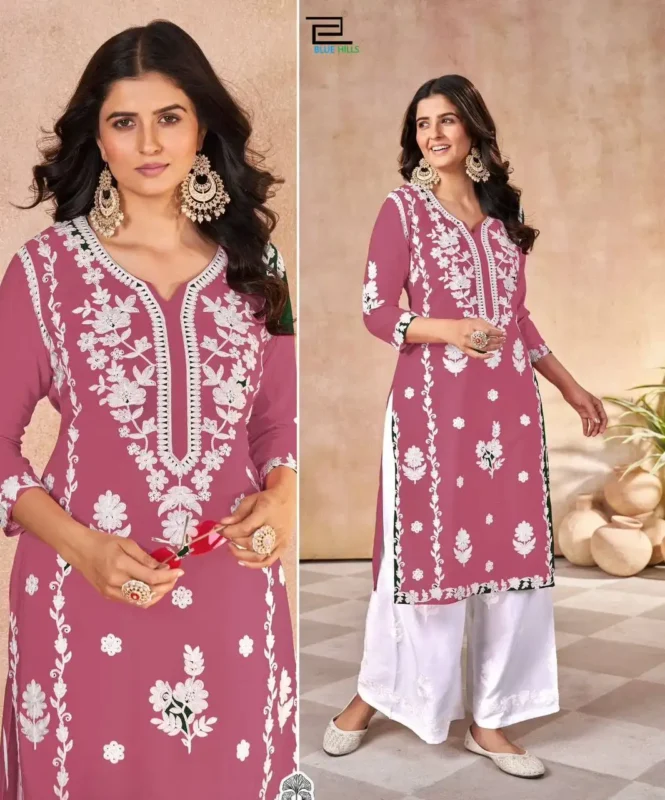 Beautiful SS2016 Heavy Rayon Embroidery Kurti Plazzo Collection Wholesale 2026